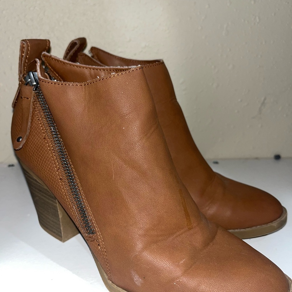 DV by Dolce Vita Tan Ankle Booties with Side Zipper
